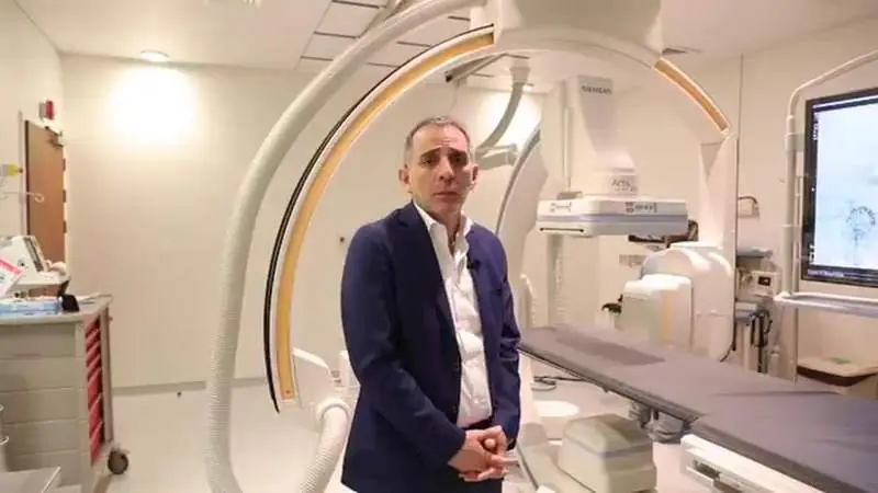 Kabalane Yammine, MD, in the angiography suite at Clemenceau Medical Center, Beirut